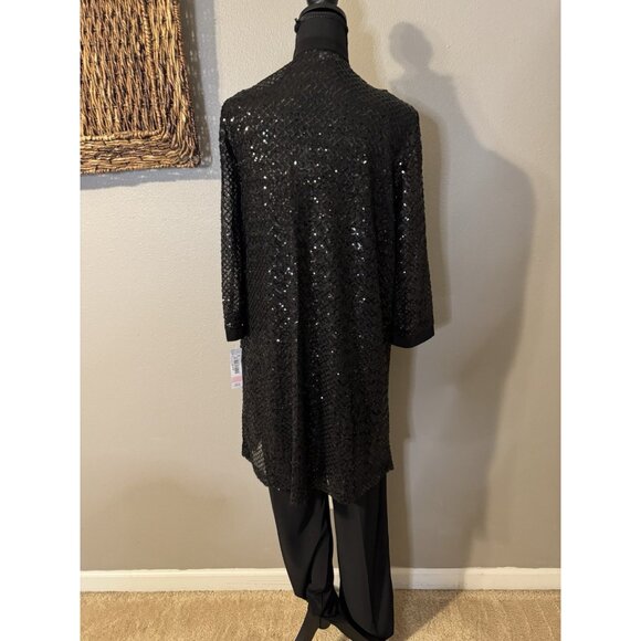 R & M Richards 10 Black 3 Pc Set Jacket Pant Suit Party Wedding Guest $190 NEW - Picture 13 of 16